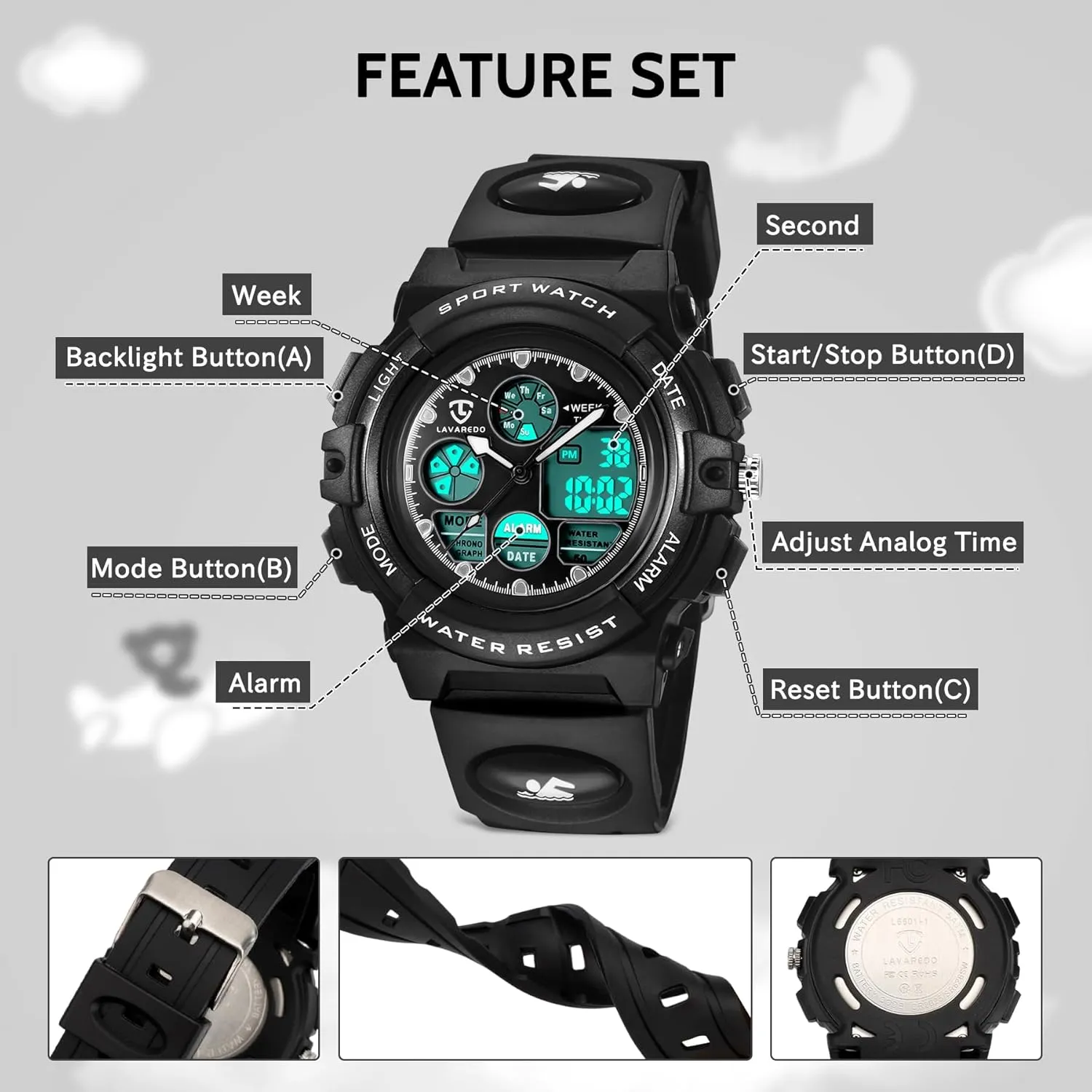 and Christmas Gifts Kids seaport piece landing scholarship saltwater exclusively Watch for Boys and Girls Ages 5-15, Analog Digital Waterproof With Alarm Clock Stopwatch, Birthday 