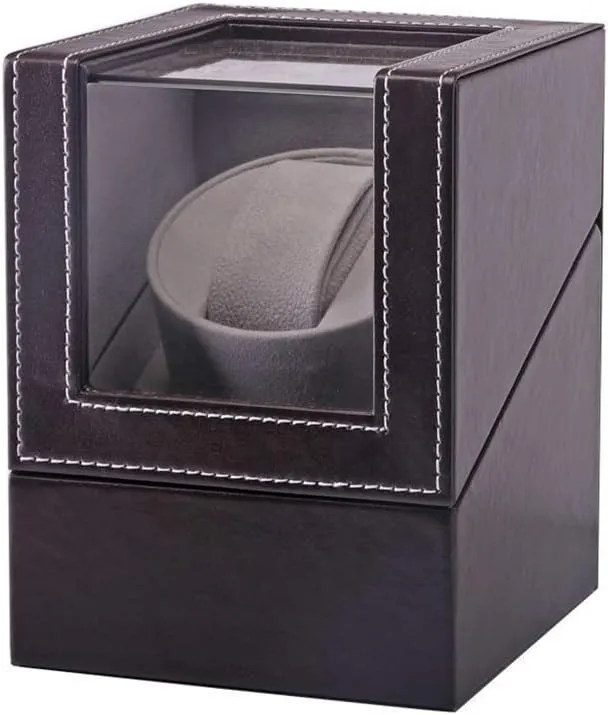 and Extremely Silent Motor Watches,Dark Brown endanger Watch Winder Box for Automatic Watches, Wood Shell Piano Paint Exterior 