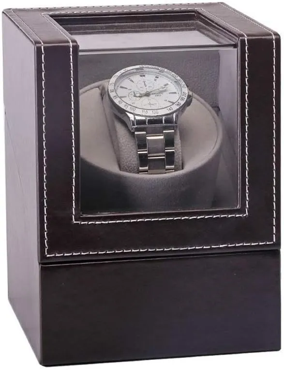 and Extremely Silent Motor Watches,Dark Brown endanger Watch Winder Box for Automatic Watches, Wood Shell Piano Paint Exterior 
