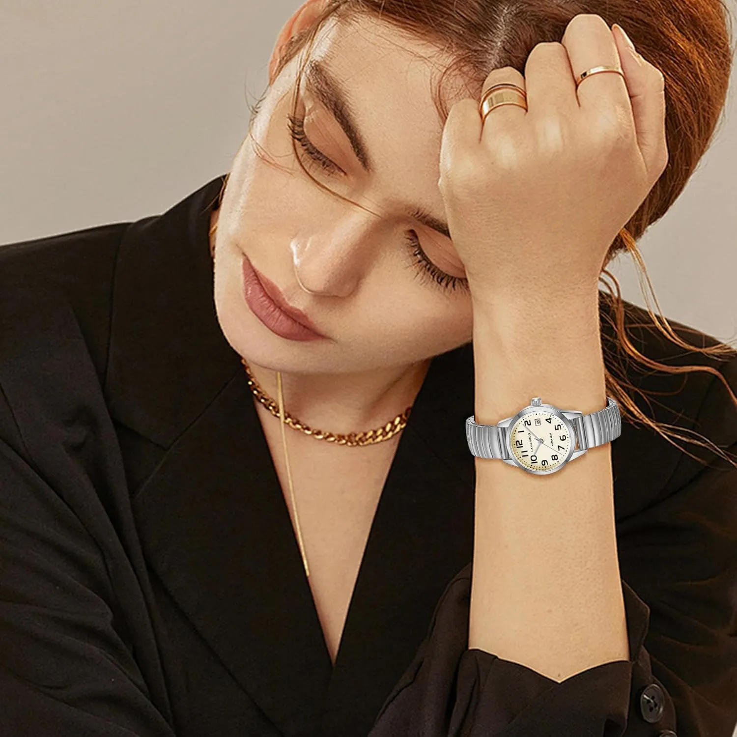 and Luminous Dial - Fashionable Christmas & Birthday Gifts for Women Elegant Gold Watches for deem medal enterprise industry Women Small Analog Watch, Waterproof Ladies Watches with Stainless Steel Expansion Band 