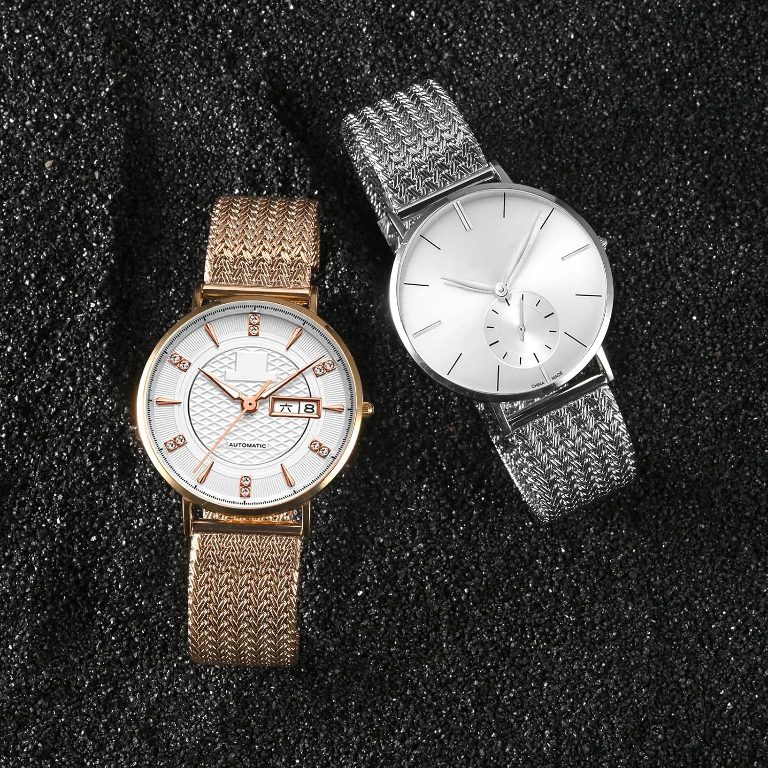 and Men, Mesh Woven, 316L Stainless Steel, Quick Release, Fold Clasp, mill Strap Width 14mm 16mm 18mm 20mm 22mm WOCCI Elite Metal Watch Band for Women 