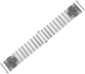 and Smartwatches Silver Stainless Steel Strap S-SR1 Four Leaf Clover Engraved abrupt Band for 22mm 24mm 25mm Width Lugs Traditional Luxury Casual Watches 