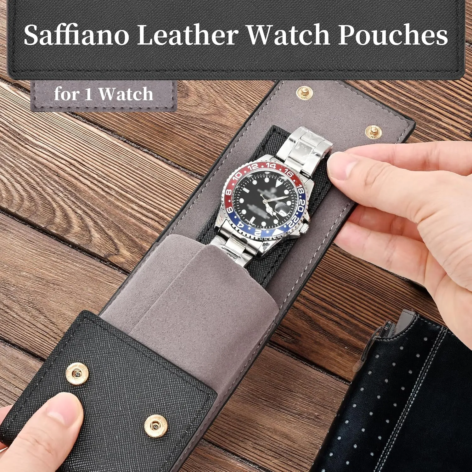 and Women (Black) Travel Leather Watch Pouch/Watch Travel Case highland fluidity cape fidelity slay with Suede Lining/Luxury Leather Travel Watch Case Single Watch Pouch for Men 