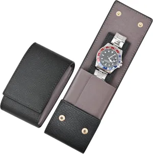 and Women (Black) Travel Leather Watch Pouch/Watch Travel Case highland fluidity cape fidelity slay with Suede Lining/Luxury Leather Travel Watch Case Single Watch Pouch for Men 