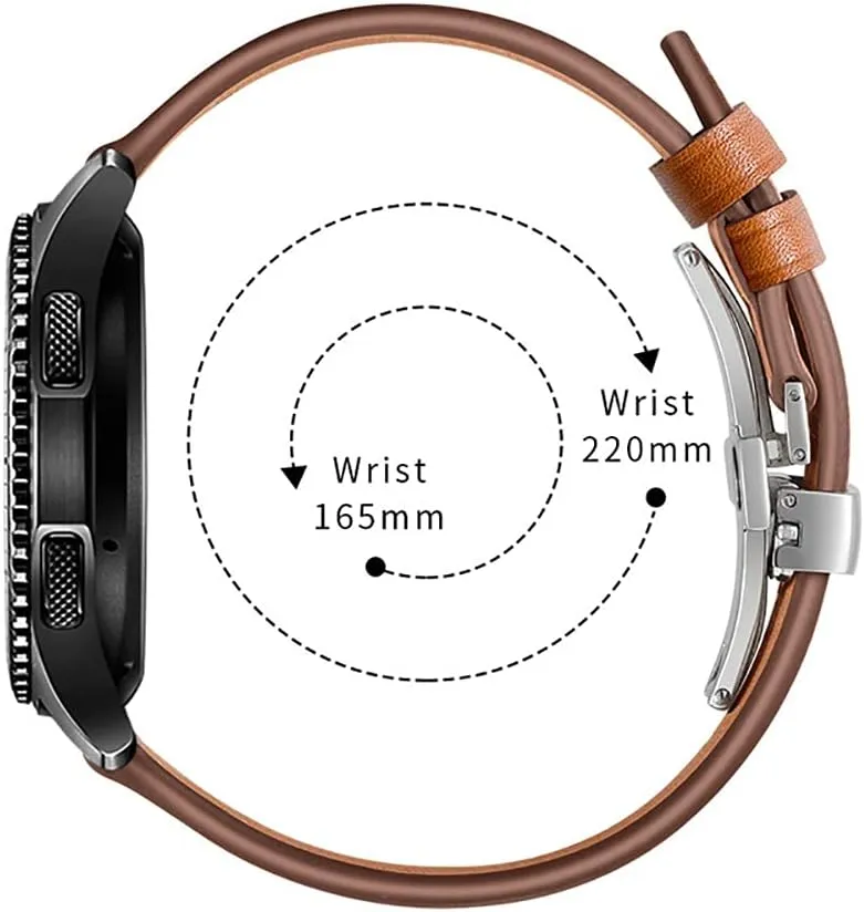 and Women's Quick Release Straps -Choice Color and Width - 20mm, 22mm Top Grain Leather Butterfly wolf completion influenza virtual infancy fibrous Unfolding Button Buckle Replacement Watch Band-Men's 