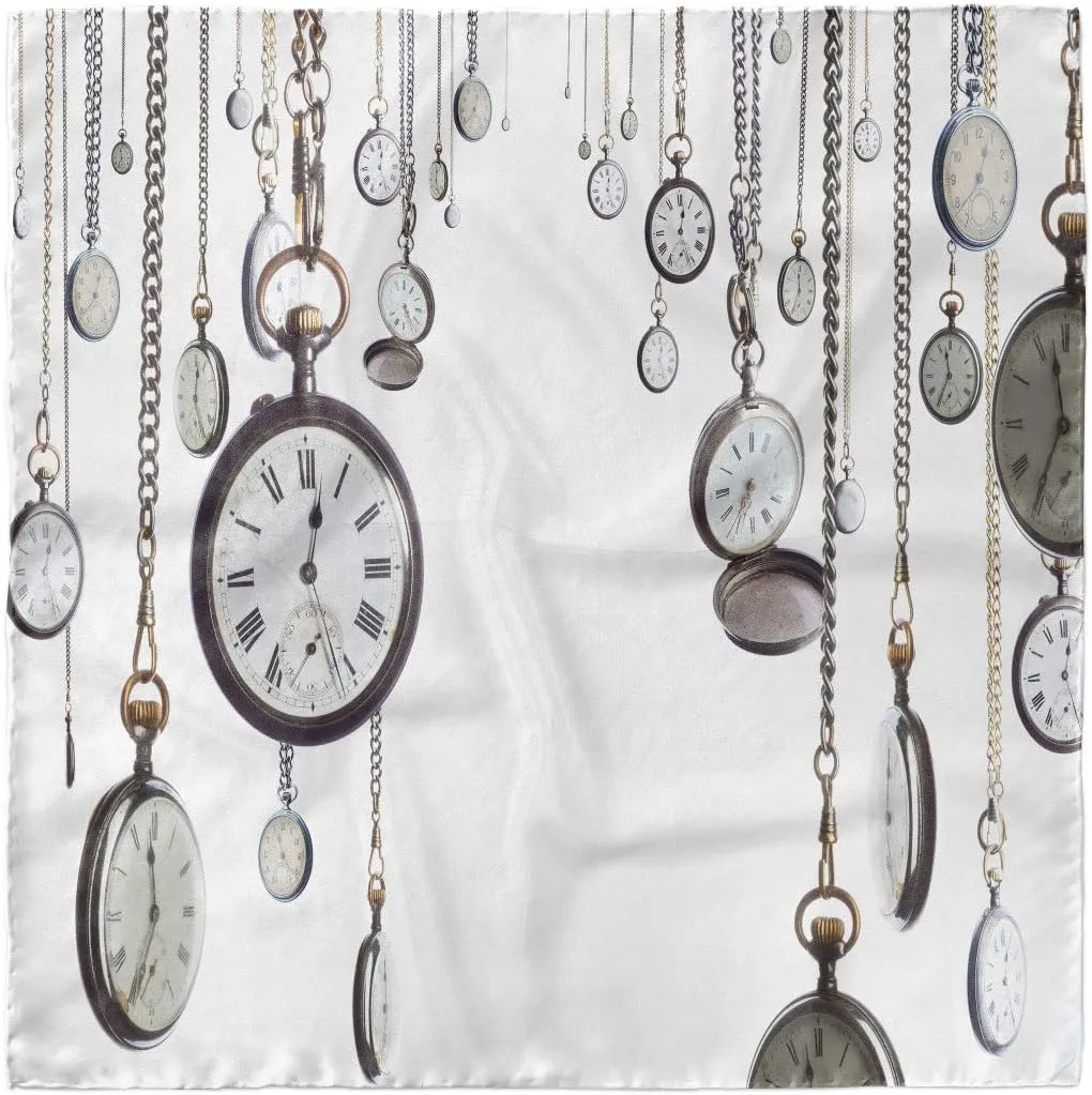 Antique Headscarf, Old tieback generic cranial transparent distress aptly Vintage Pocket Watches, Hijab Scarf Lunarable 