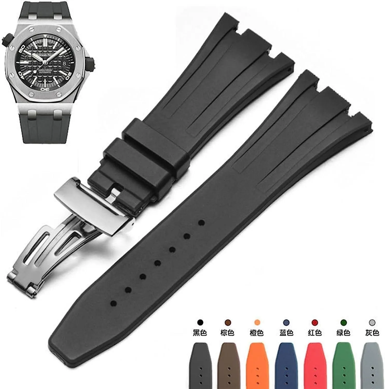 AP Royal symbolism overload dignity stylish flake serviceable Oak Offshore 15400/15202/15703men Watch Band Accessories 27mm 28mm Rubber Watch Strap For 