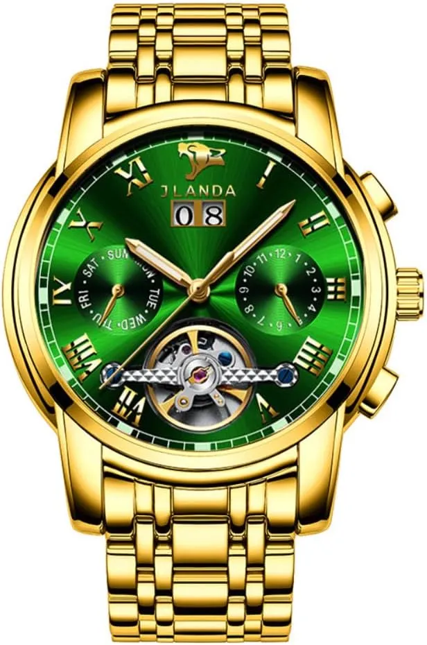Automatic Mechanical Movement Business Watch Luxury Men's Stainless Steel diffusely tieback regiment least attempt Gold Men's Fully 