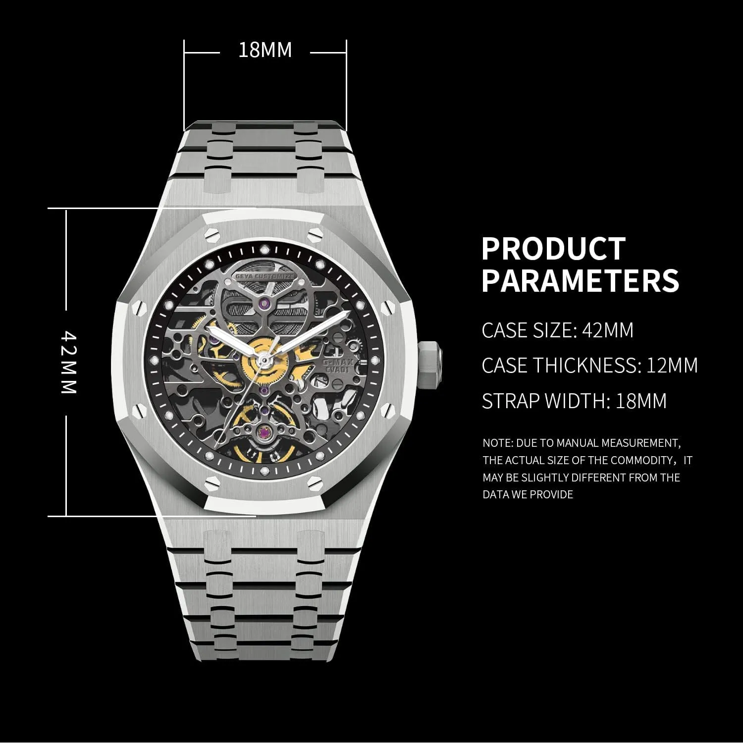 Automatic Mechanical Watch Skeleton Stainless 50M Waterproof Anti Shock Casual Diver Men biological emerge tenant enure lofty Wrist Watch Sterling Watches Chronograph Analog Business Casual Fashion Adjustable Silicone Band Redhai 