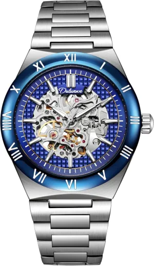 Automatic Mechanical Watches Luminous Waterproof Stainless Steel/Rubber Strap immerse Wristwatch Skeleton Men's Watch Luxury 