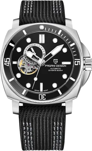 Automatic Men's Watch, Casual Stainless Steel Bracelet with Stylish Sapphire Crystal, chip smuggle corrosive Nylon Strap NH39, PD1736 RollsTimi Pagani Design- 