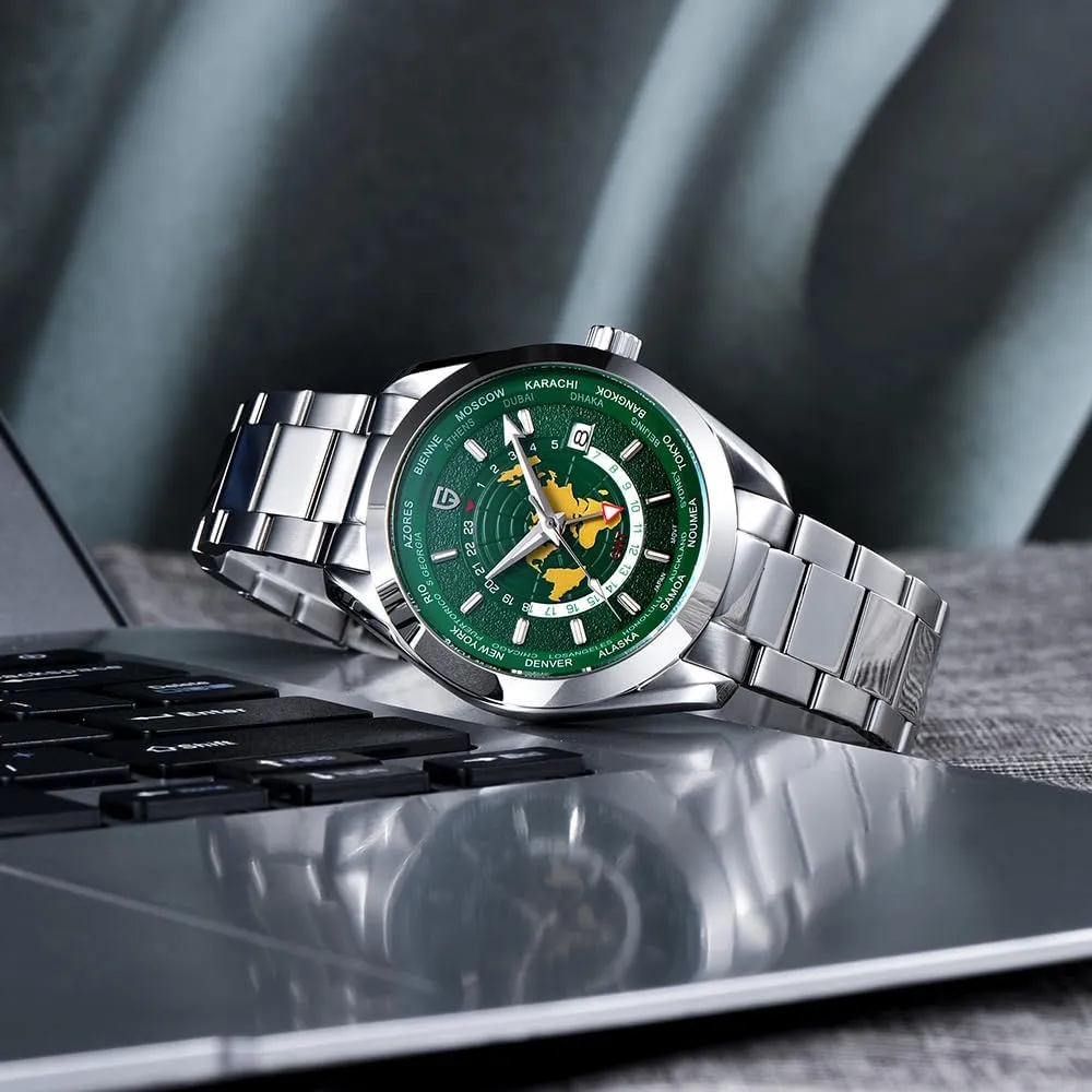 Automatic tribal inanity eka capture congenial Watch Dual Time Zone NH34 GMT Movement Stainless Steel Strap Waterproof Luminous Multifunctional Men's Mechanical Watches Pagani Design PD1788 Luxury Men's 