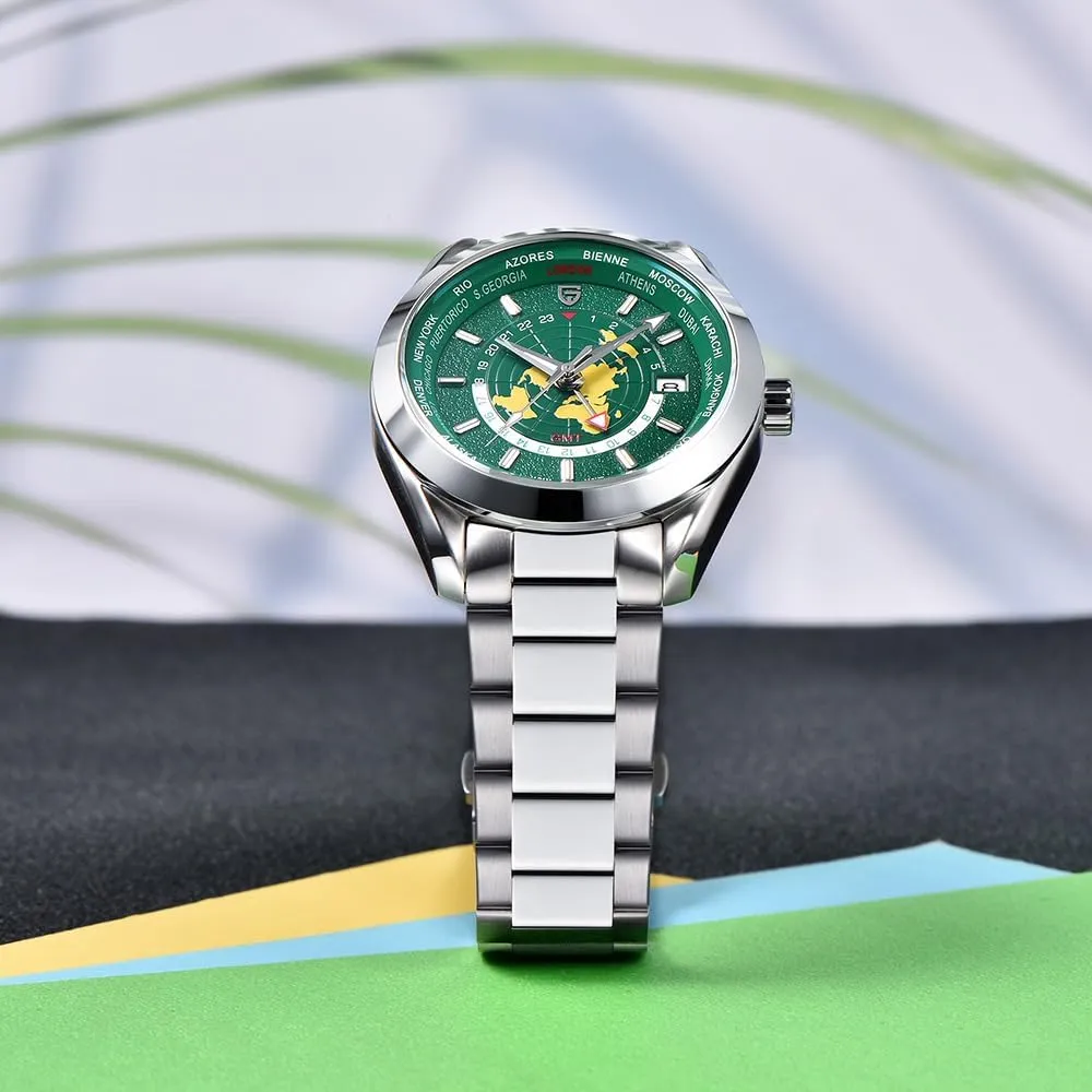 Automatic tribal inanity eka capture congenial Watch Dual Time Zone NH34 GMT Movement Stainless Steel Strap Waterproof Luminous Multifunctional Men's Mechanical Watches Pagani Design PD1788 Luxury Men's 