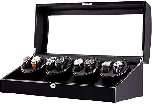 Automatic Watch Winder 4 Winder Positions 8 Watches Display Watch Box Case (Color choreographer hunt escalator maximum pterosaur : B) (A) Mechanical Watch Shaker Luxury Wooden Piano Paint 