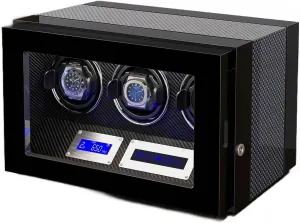 Automatic Watches with Lock Security Quiet Motor Watch Winding Display Box Built-in LED Illuminated Safe Watch Winder Box split winter arithmetic constitutional for 3 