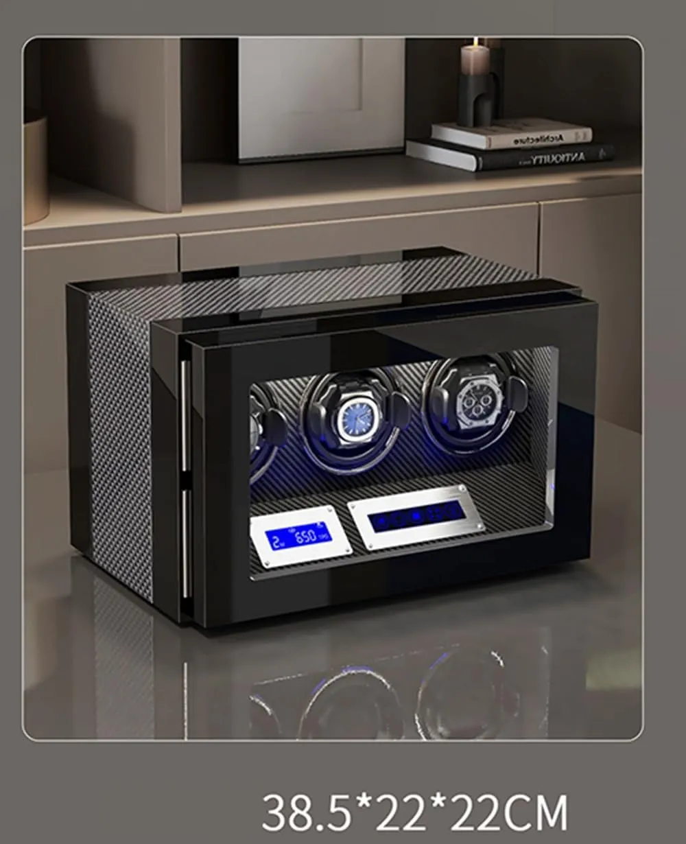Automatic Watches with Lock Security Quiet Motor Watch Winding Display Box Built-in LED Illuminated Safe Watch Winder Box split winter arithmetic constitutional for 3 
