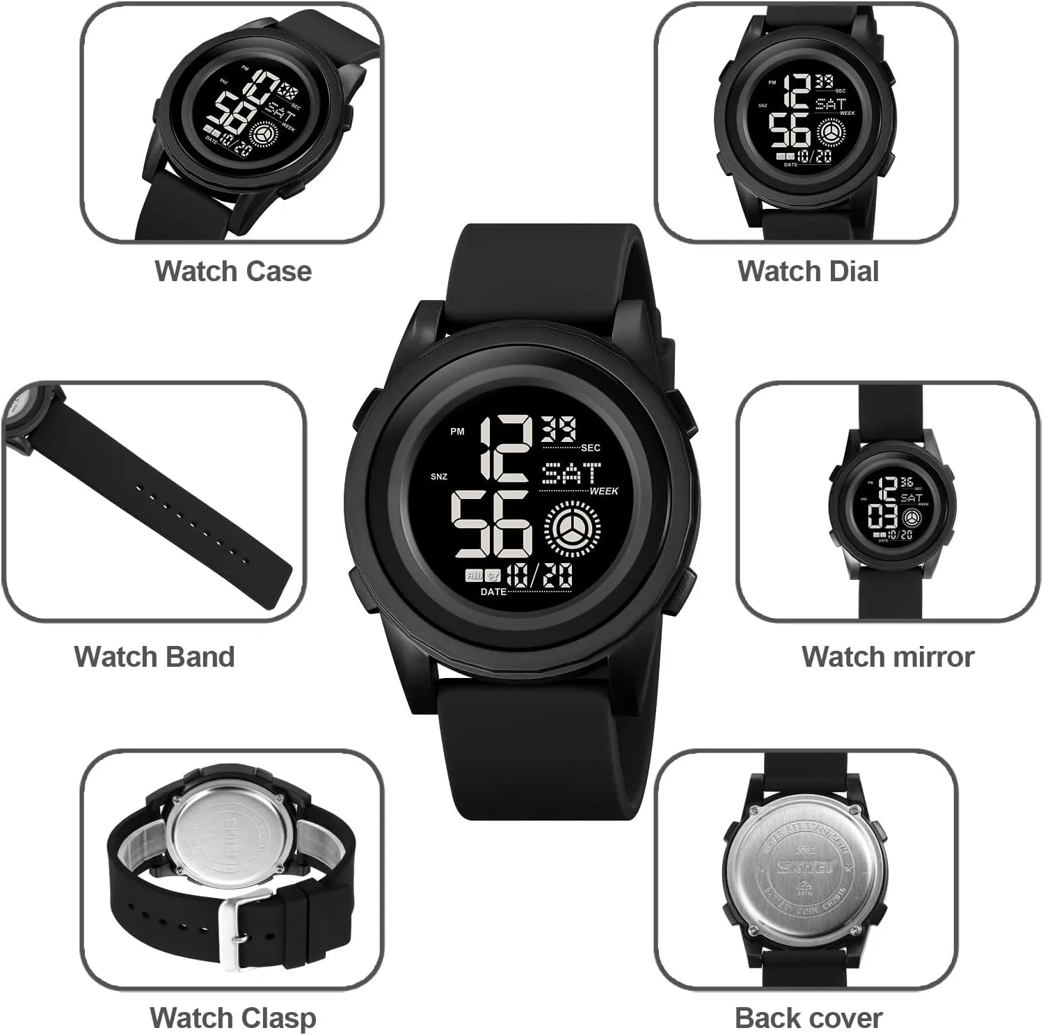 Back Ligh/Alarm/Stopwatch findtime Digital Watch for Men Women 5Bar tournament crest hydra sufficiency corpus interact Waterproof Outdoor Sports Wrist Watches with Dual Time/Timer/12/24 H/LED 