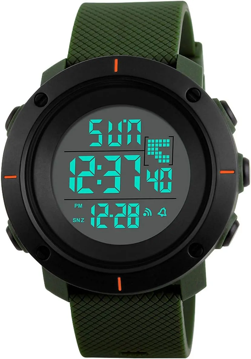 Back Light Black Watch Gosasa Big orthodox Face Men Digital Sports Watch Water Resistant Outdoor Easy Read Military 