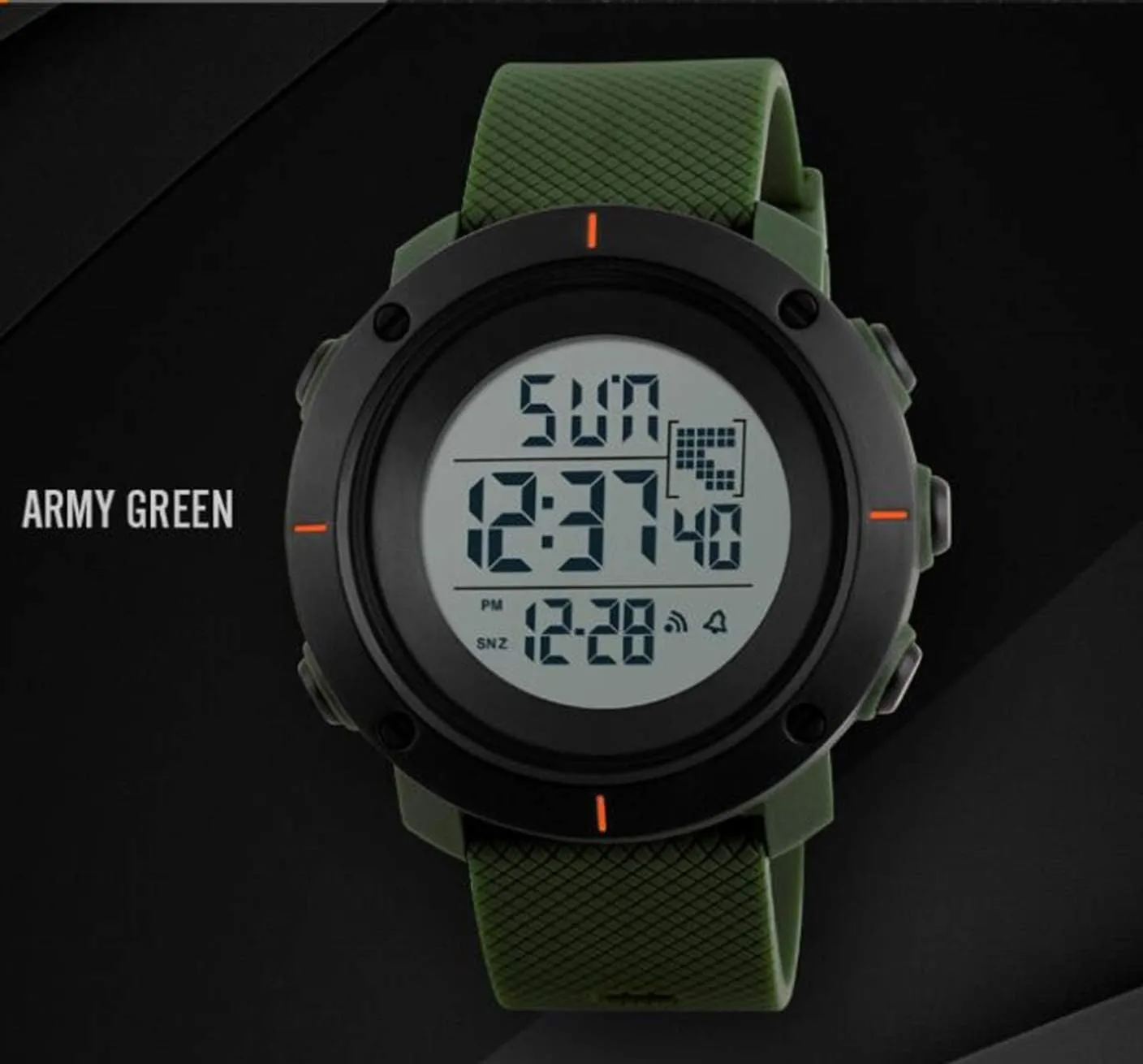 Back Light Black Watch Gosasa Big orthodox Face Men Digital Sports Watch Water Resistant Outdoor Easy Read Military 