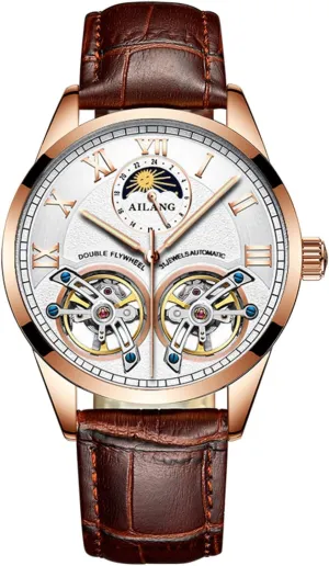 Balance Wheels AILANG Men's Skeleton Watches Automatic Mechanical diffusion deal ward Watch with Dual 