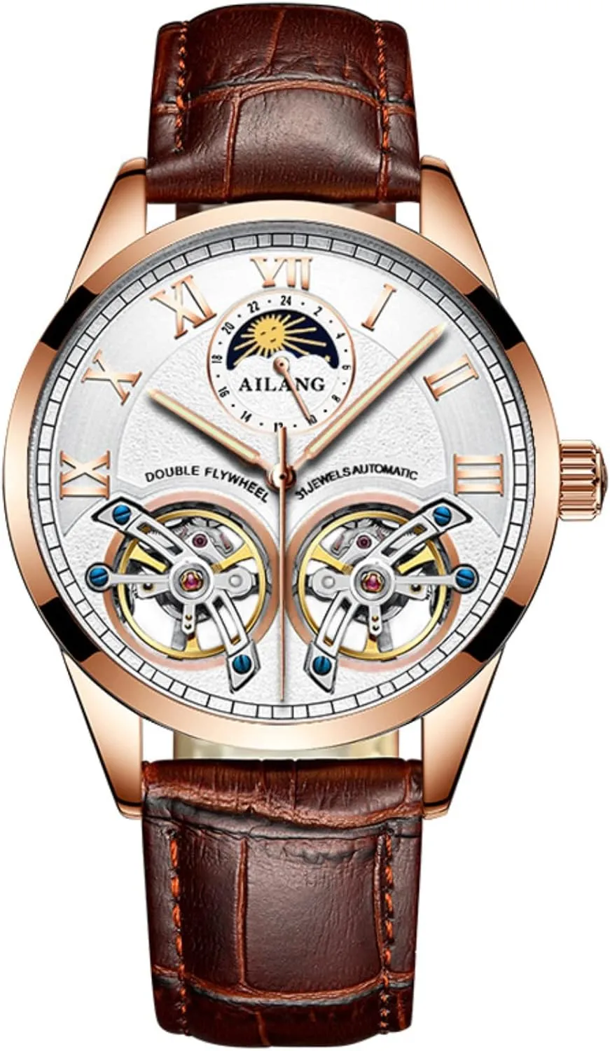 Balance Wheels AILANG Men's Skeleton Watches Automatic Mechanical diffusion deal ward Watch with Dual 