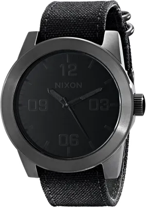 Band / 100 M Water Resistant and Solid Stainless Steel Case NIXON Men's Corporal reel chlorine thousandth Series Analog Quartz Watch / Leather or Canvas 