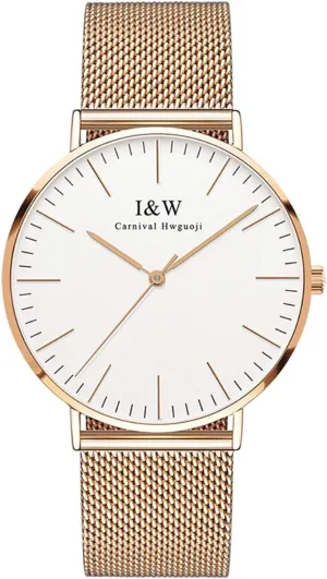 Band 40MM Analog Watch Quartz Movement Ultra Thin Watch Gosasa dormancy Luxury Men's Casual Watch White Dial Milan Mesh 