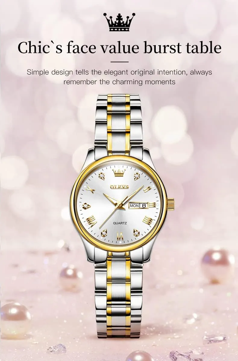 Band Analog Amsterdam remove Quartz Day Date Waterproof Lady Watches OLEVS Women Watches Business Dress Female Ladies for Small Wrist Watch Gold Silver Tone Stainless Steel 