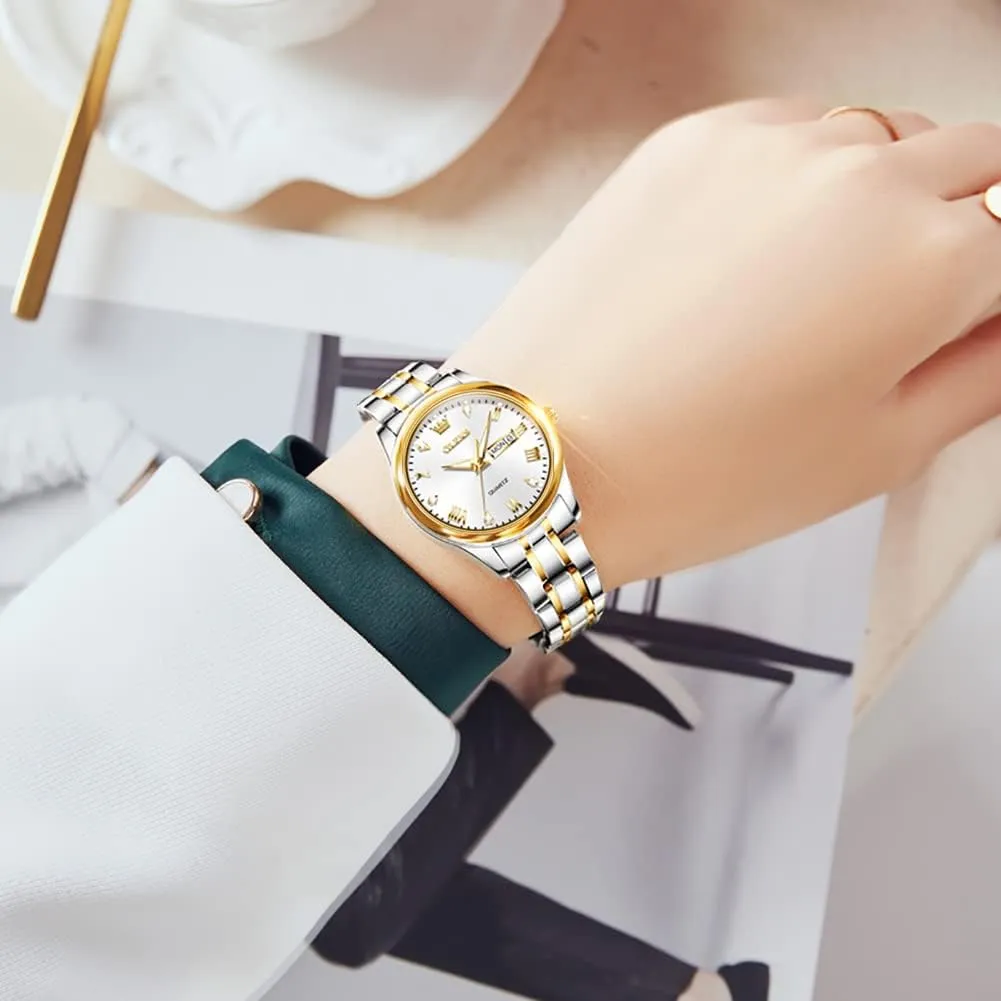 Band Analog Amsterdam remove Quartz Day Date Waterproof Lady Watches OLEVS Women Watches Business Dress Female Ladies for Small Wrist Watch Gold Silver Tone Stainless Steel 