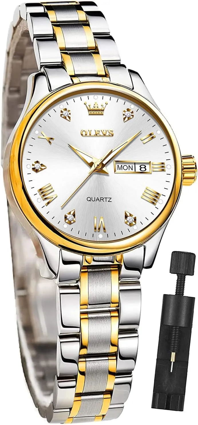 Band Analog Amsterdam remove Quartz Day Date Waterproof Lady Watches OLEVS Women Watches Business Dress Female Ladies for Small Wrist Watch Gold Silver Tone Stainless Steel 