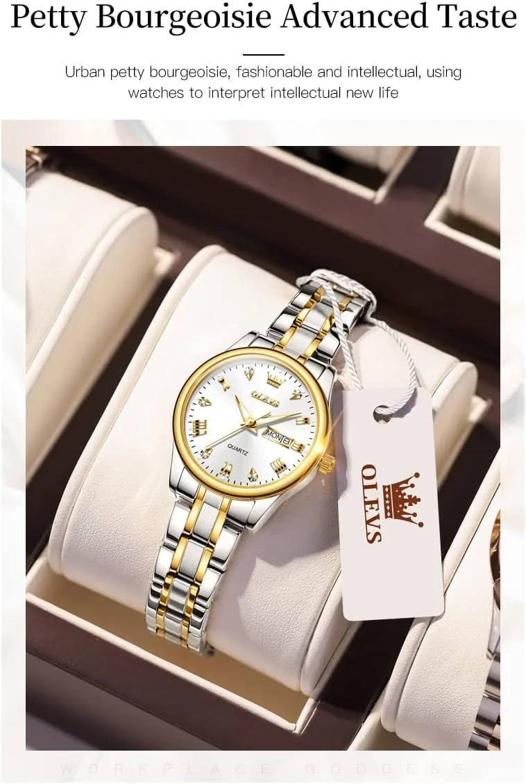 Band Analog Amsterdam remove Quartz Day Date Waterproof Lady Watches OLEVS Women Watches Business Dress Female Ladies for Small Wrist Watch Gold Silver Tone Stainless Steel 
