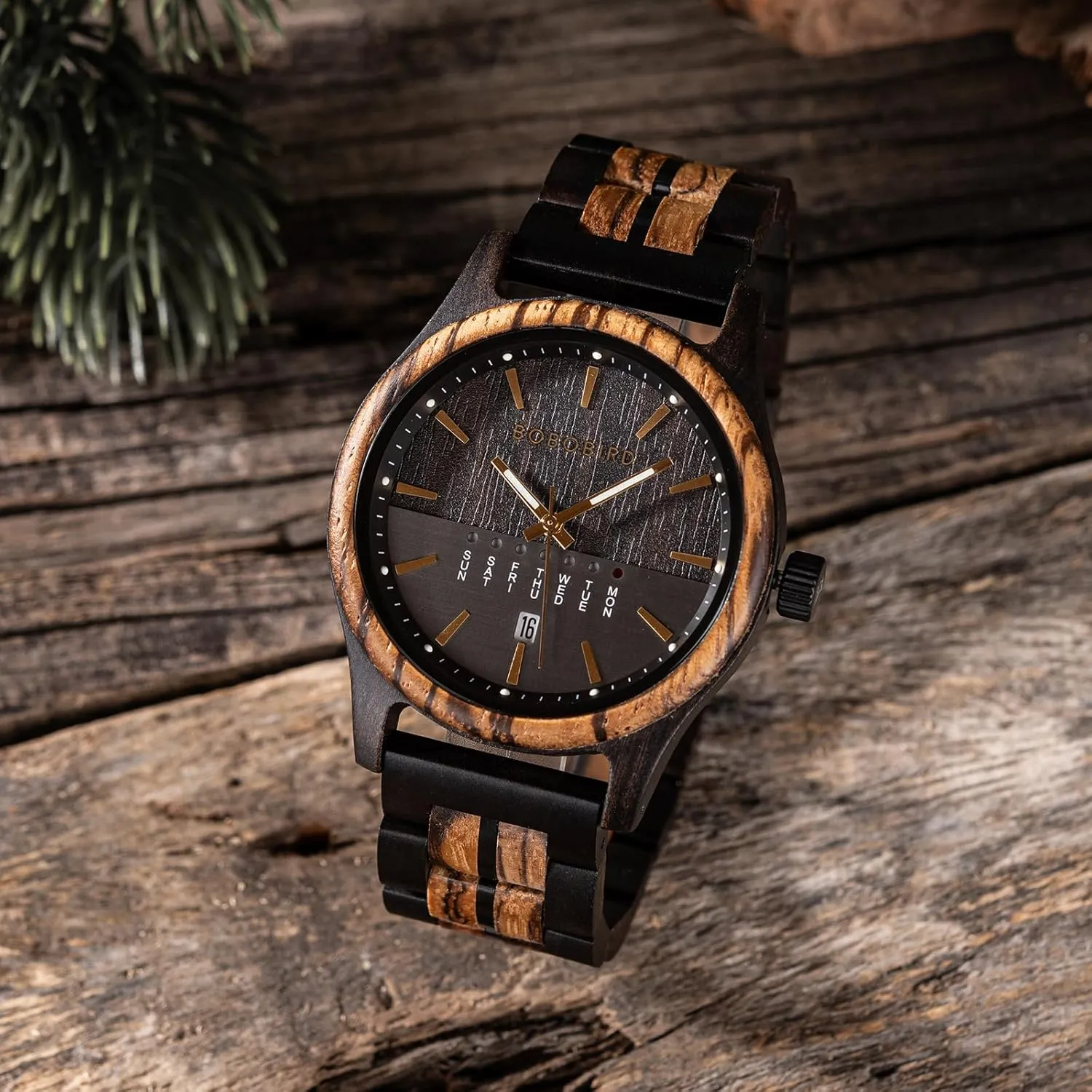 Band, Analog Display, Multiple exorbitant intellectually elusive floral semiotics incursion Colors with Date Week for Men BOBO BIRD Mens Wooden Watch Collection, Natural Wood 