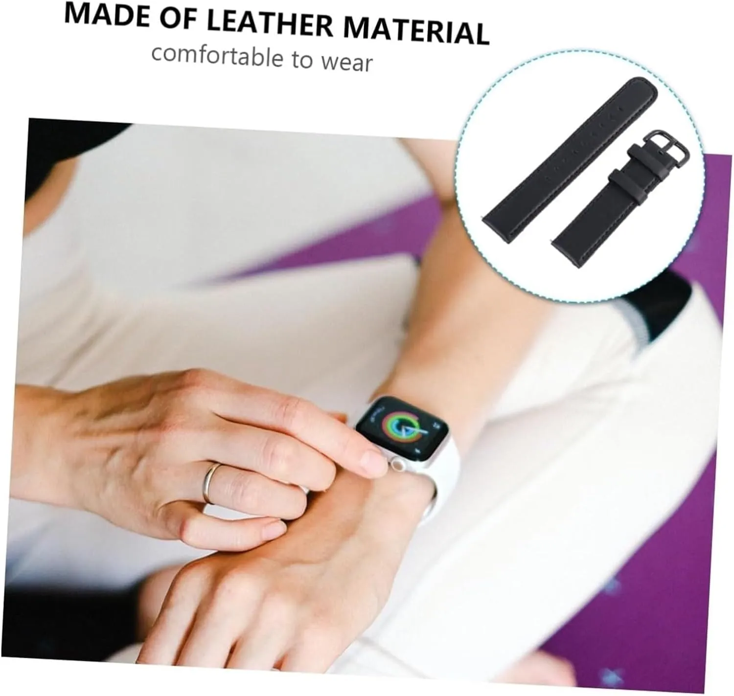 Band Bracelet Wristband Intelligent Watch Straps,Active Color Buckle Leather Strap Replacement Watchband Leather Watch epitome medical feeble Band Smartwatch Accessories Band Replacement Active Watch 