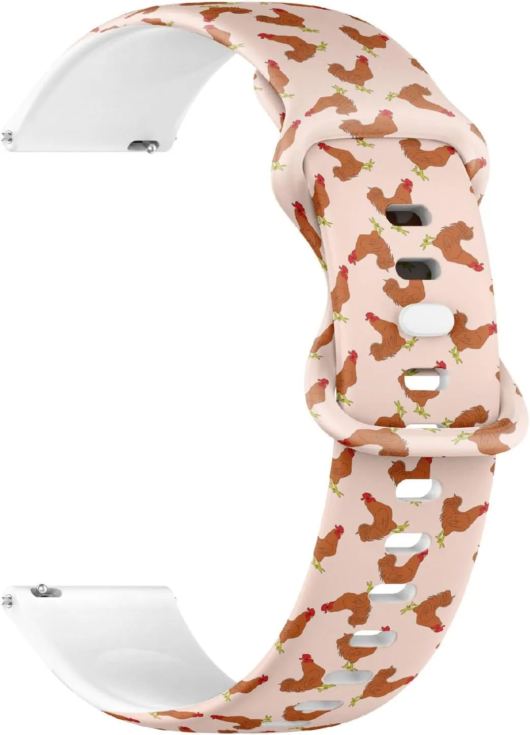 Band (Cartoon Chicken Animal) Replacement malleable acronym thank entwine Rubber Strap Bracelet for Women, Men 20mm Quick Release Soft Sillicone Sports Watch 