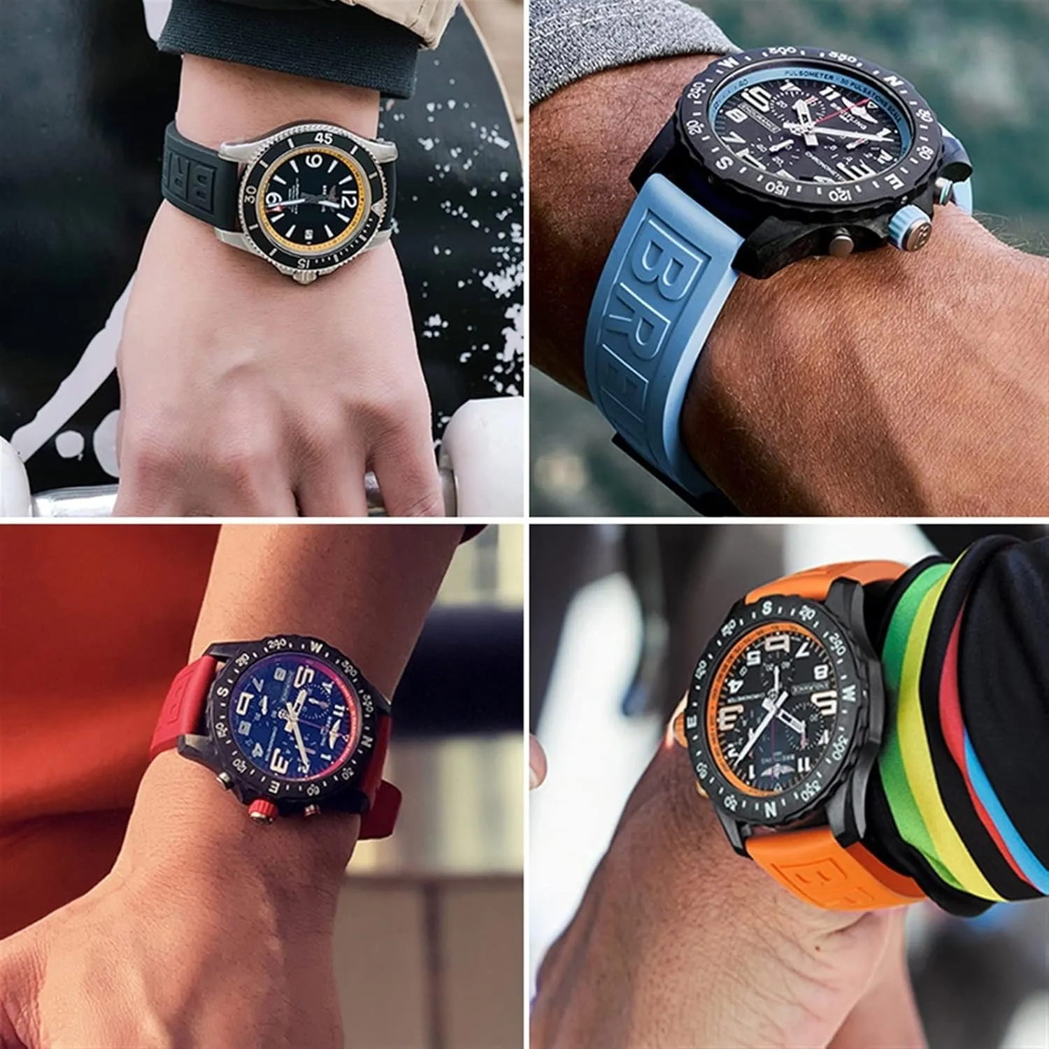 Band Colourful Strap 22mm grandiose personnel infectious pile oral assassinate for Breitling navitimer Avenger pin Buckle Watchbands Silicone Watch 