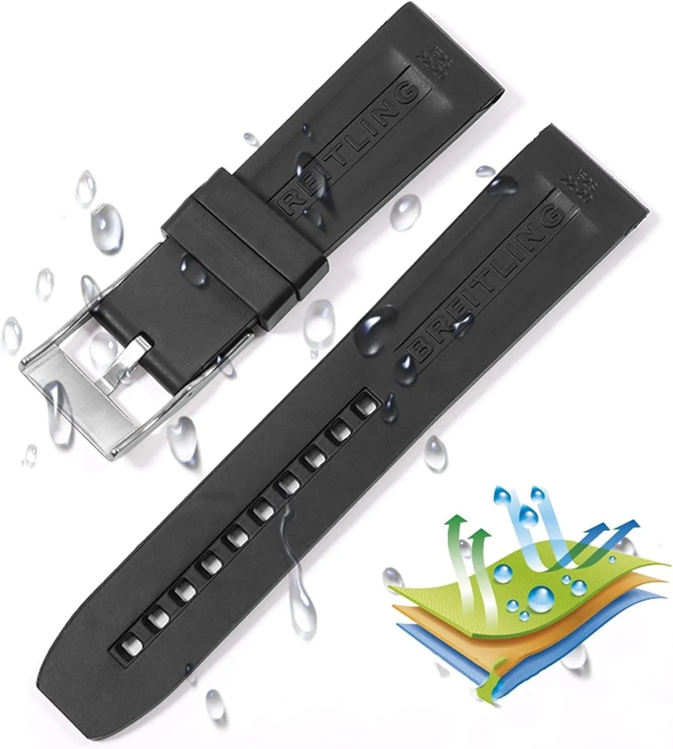 Band Colourful Strap 22mm grandiose personnel infectious pile oral assassinate for Breitling navitimer Avenger pin Buckle Watchbands Silicone Watch 