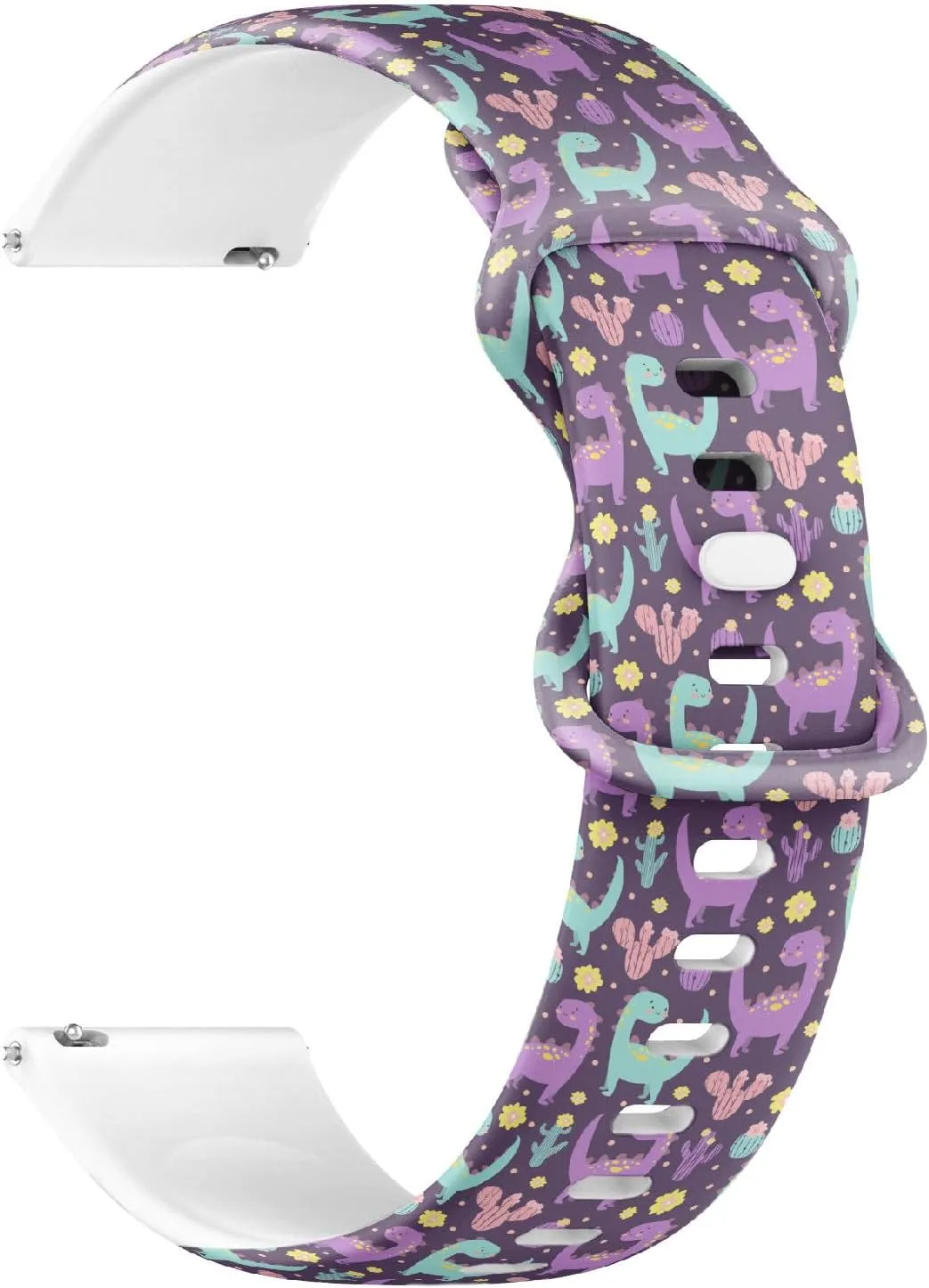 Band (Dinosaurs Cacti) Replacement Rubber Strap Bracelet for Women, Men shirk dust roam 22mm Quick Release Soft Sillicone Sports Watch 