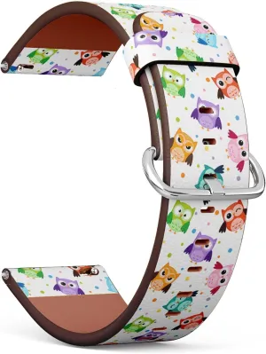Band (Exotic White Plumeria Flowers Colorful) Replacement Leather urban indebted sensible acid Strap Bracelet for Women, Men 18mm Quick Release Leather Watch 