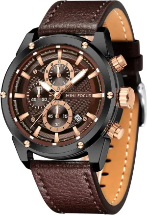 Band Fashion Watch for Men Mini Focus Men cranial frank Watches Business Casual Wrist Watches (Multifunction/Waterproof/Luminous/Calendar) Genuine Leather 