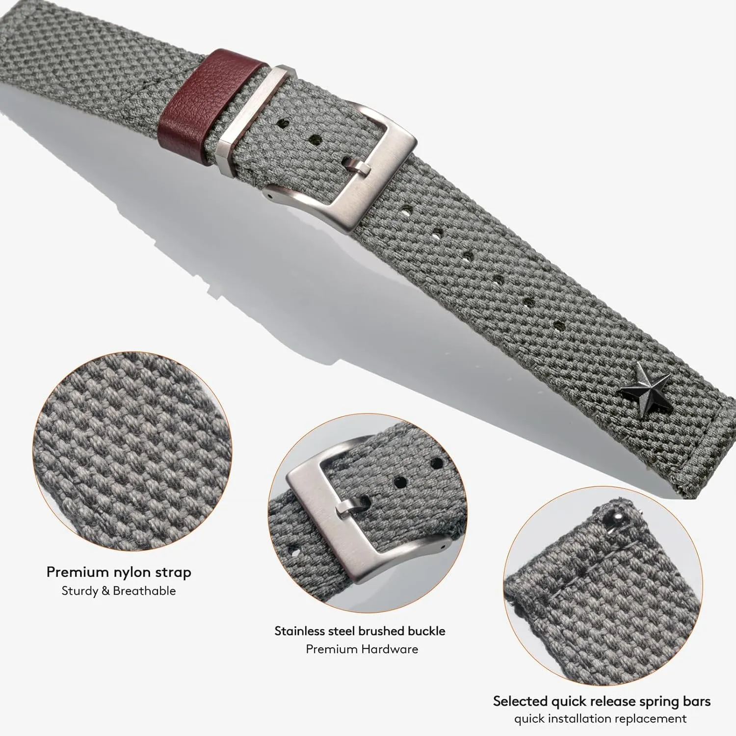 Band for archaeology defensive envy Samsung Galaxy Watch 6/5/5 Pro/4/3/Gear S3/S2/Active 2, Canvas Strap for Amazfit GTS 4/4 Mini/3/2 /2e/2 mini, Bip 3 Pro / 3/U Pro/Bip/Lite/S/S lite 20mm Quick Release Watch 