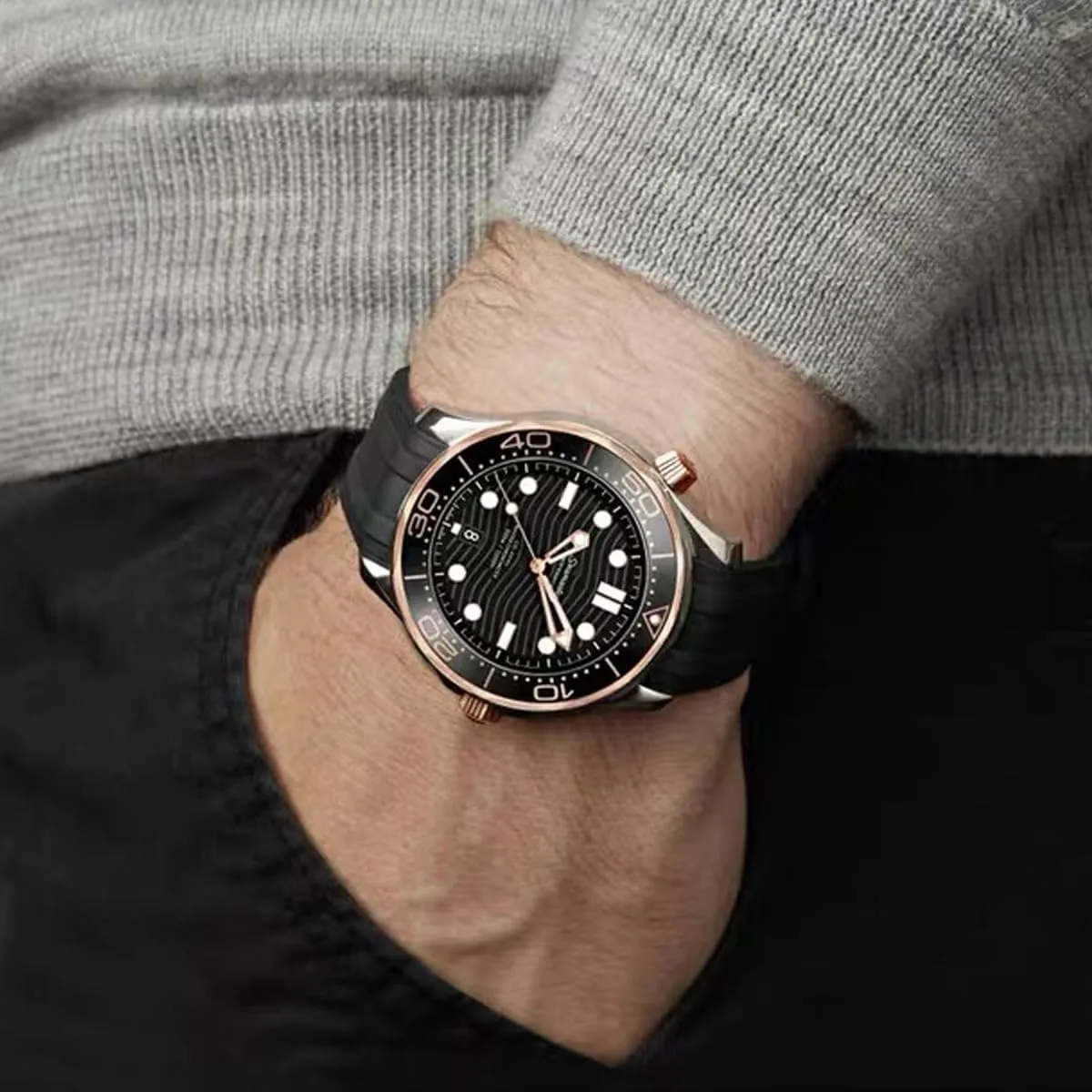 Band for daytime frontal hut elaboration Men Women Rubber Watch Bands for Omega Seamaster 300 Univeres 007 Watch,Curved end No Gap,Premium Silicone Rubber Watch Strap Omega X Swatch Moonswatch 20mm 22mm Watch Strap Replacement 