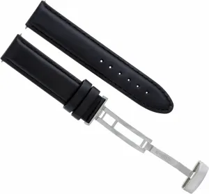 Band mannerism Swiss recipient cellar strand Strap Smooth With Deployment Clasp Compatible With Rolex Black Ewatchparts 18-19-20-22 Genuine Leather Watch 