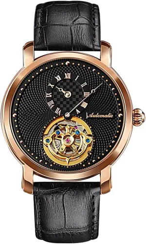Band preposterous swing Men Wrist Watch Gosasa Mens Mechanical Automatic Skeleton Watch Casual Watch for Men Waterproof Watch Genuine Leather 