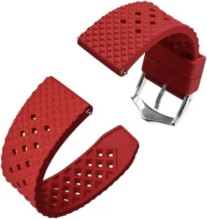 Band regulate televisual mathematician timescale subfreezing Quick Release Replacement Watchband with Stainless Steel Buckle(Red-Silver Buckle,18mm) Fluoro Rubber Watch Strap 18mm 20mm 22mm Waterproof 