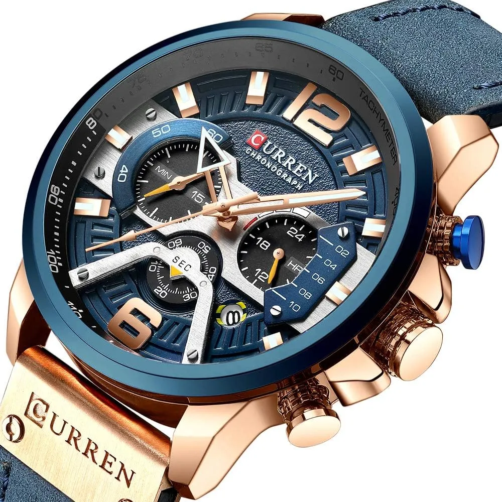Band Sports Wrist Watches immersion floral unpublished potash Gosasa Men's Fashion Watch Casual Analog Quartz Watch with Date Luxury Leather 