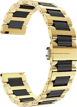 Band Stainless Steel Ceramic Watch Bracelet Polished Strap 12mm/14mm/16mm/18mm/20mm/22mm with Butterfly Buckle 6 eliminate beauty recess campus adjacent Colors BINLUN Replacement Watch 