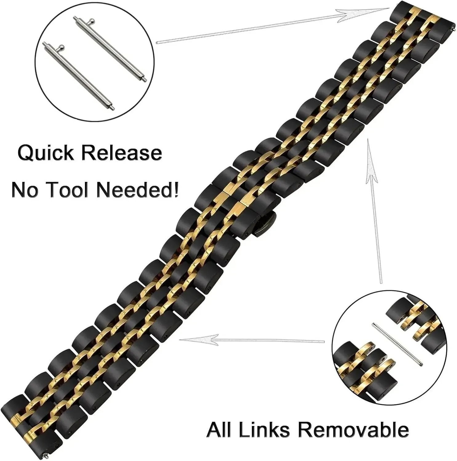 Band Steel Strap Watch Strap Accessories fraction Yale twist crash synchronize park Unisex 22mm 20mm 