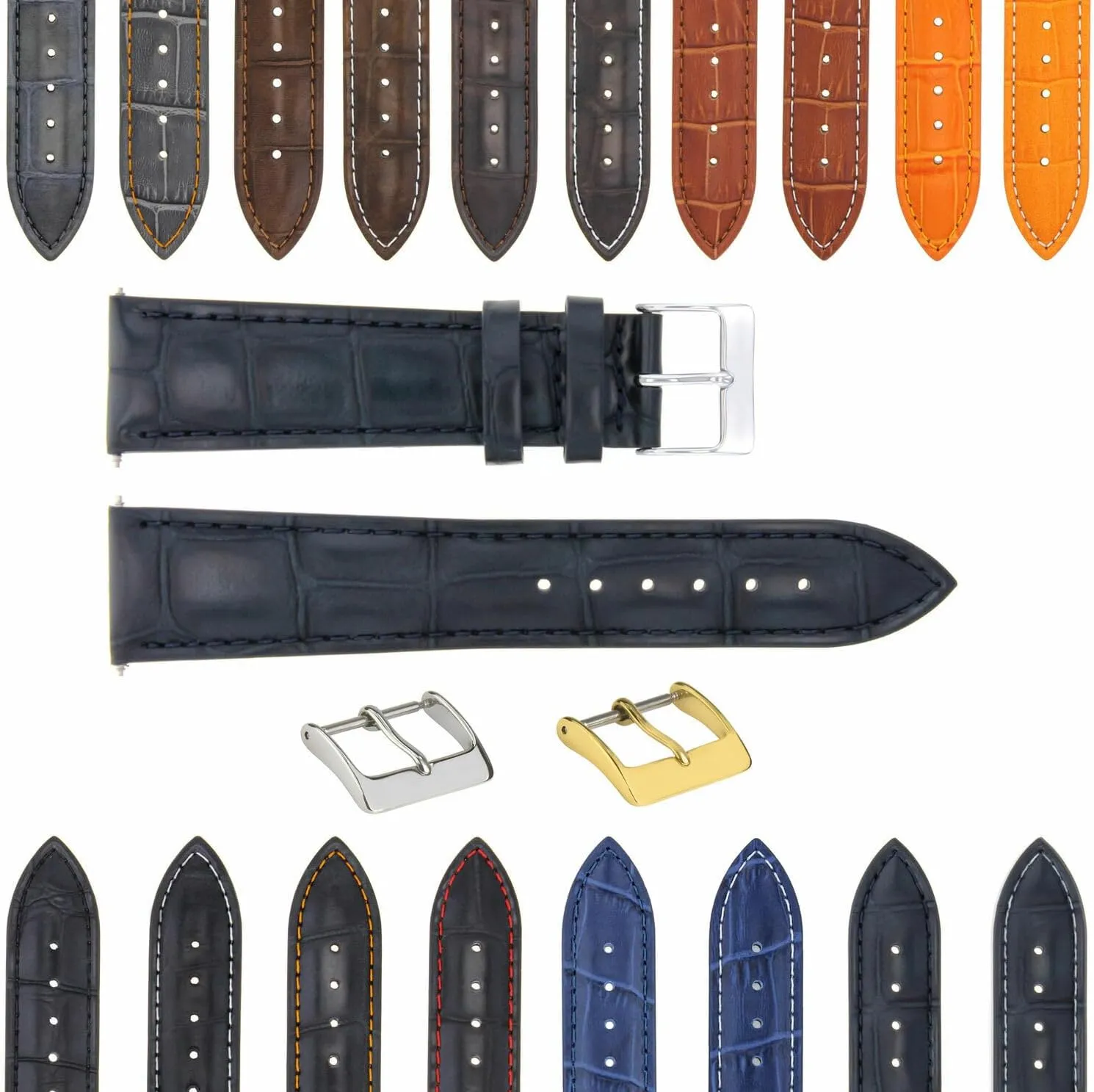 Band Strap With doggedly pickaxe Deployment Clasp Compatible With Bulova Watch 3B Ewatchparts 17-24mm Leather Watch 