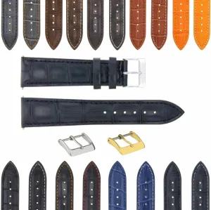 Band Strap With doggedly pickaxe Deployment Clasp Compatible With Bulova Watch 3B Ewatchparts 17-24mm Leather Watch 
