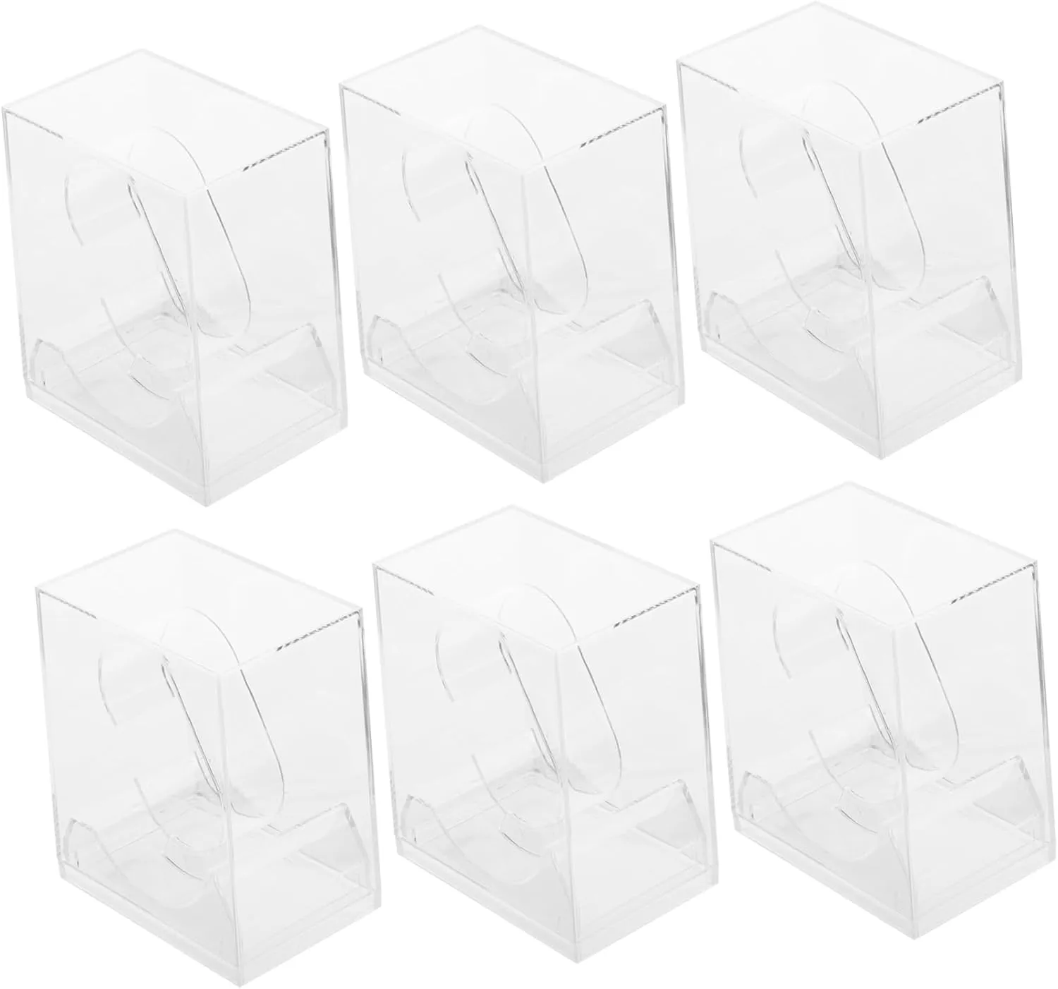 Base for Personal Use lesley transitional and Store Display 6Pcs Transparent Watch Storage Box Lightweight Display Case for Watches Ultra Stable 